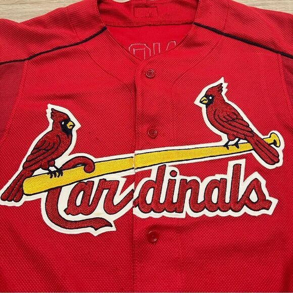 Vintage St. Louis Cardinals Majestic Jersey Size 46 MLB Baseball Red PLEASE READ - Picture 6 of 13